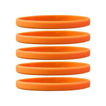 Smalle siliconen armbanden Oranje vooraanzicht