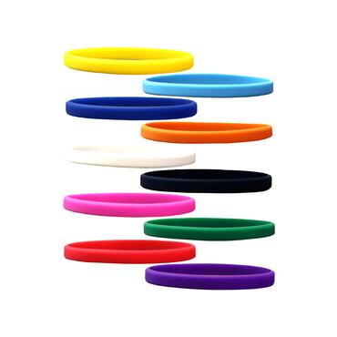 Smalle siliconen armbanden mix 10 kleuren - voor kinderen voorkant