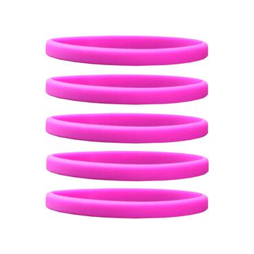 Smalle siliconen armbanden roze - voor kinderen voorkant