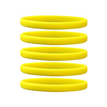 Smalle siliconen armbanden geel - voor kinderen voorkant