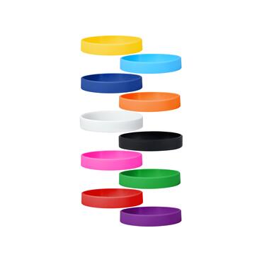 Siliconen armbanden mix van 10 kleuren vooraanzicht