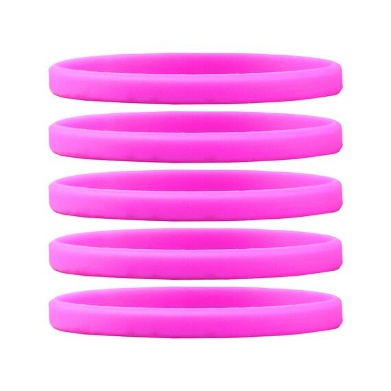 Smalle siliconen armbanden Roze vooraanzicht