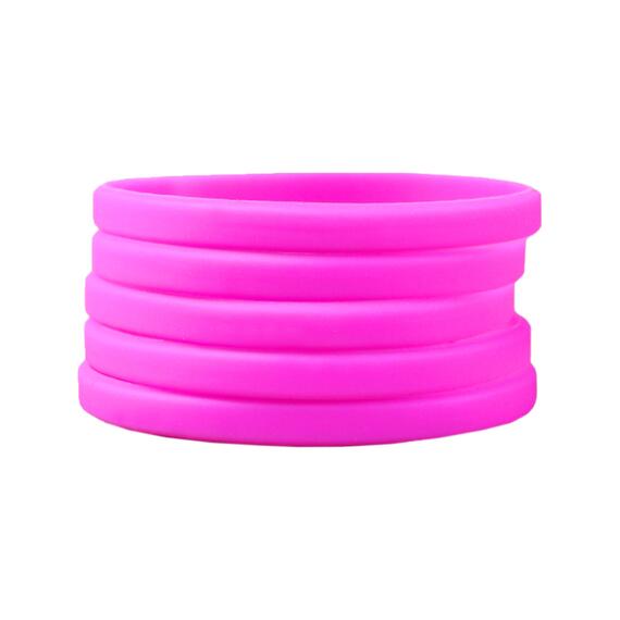 Smalle siliconen armbanden Roze achteraanzicht