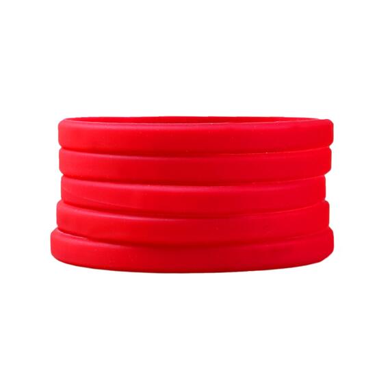 Smalle siliconen armbanden Rood gestapeld zicht