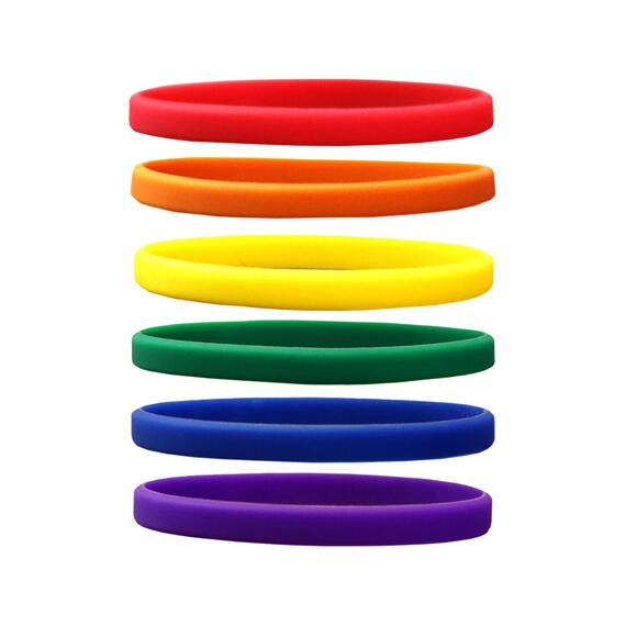 Smalle siliconen armbanden Mix Rainbow - voor kinderen voorkant