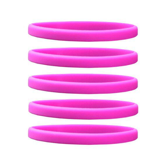 Smalle siliconen armbanden roze - voor kinderen voorkant