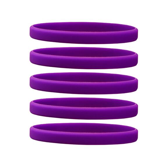 Smalle siliconen armbanden paars - voor kinderen voorkant