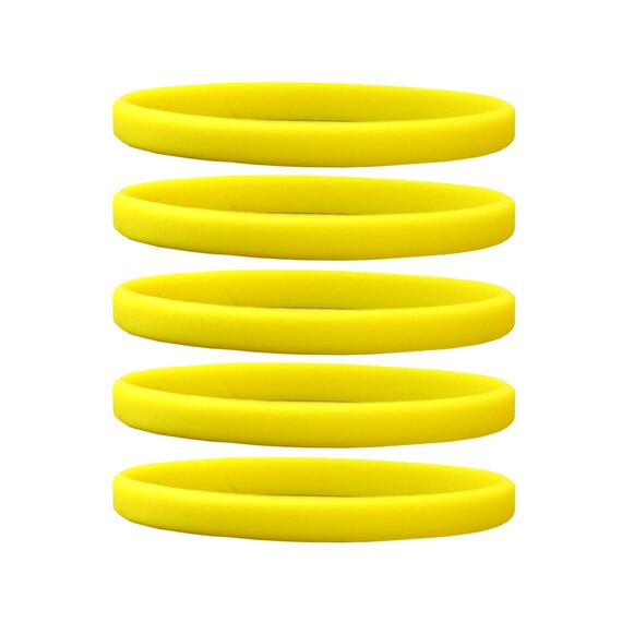 Smalle siliconen armbanden geel - voor kinderen voorkant