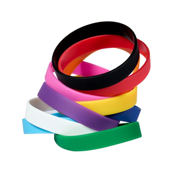 Siliconen Armbanden Mix 10 kleuren - voor Volwassenen gestapeld