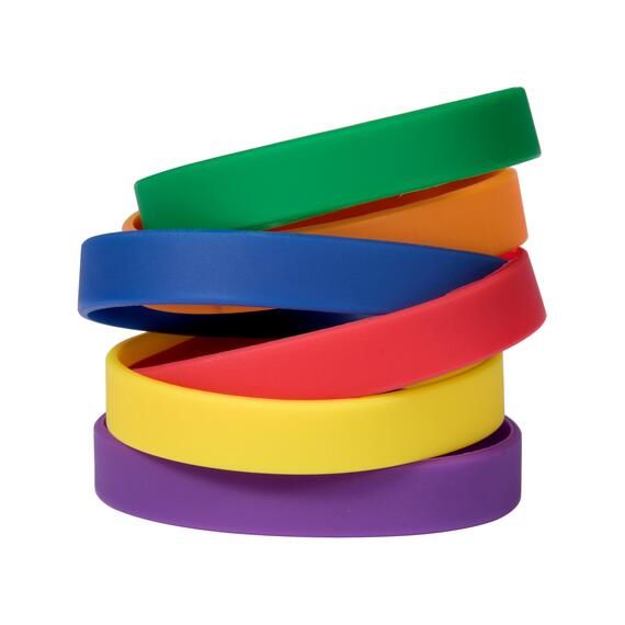 Siliconen Armbanden Mix Regenboog - voor Volwassenen gestapeld