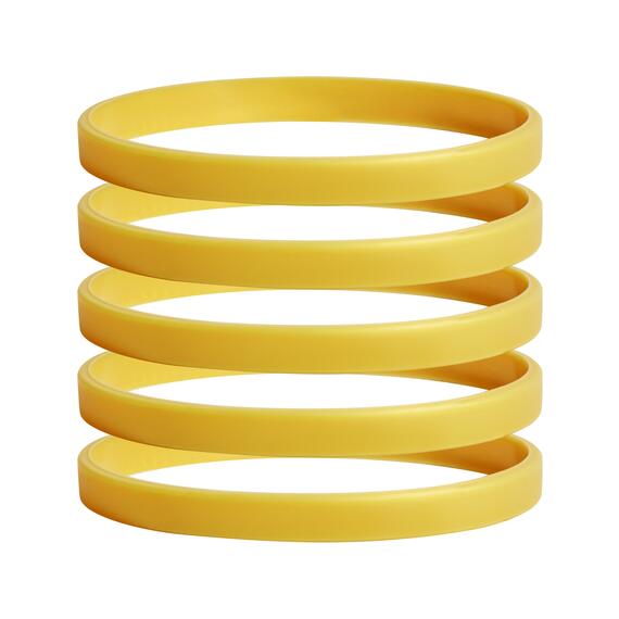 Smalle siliconen armbanden goudkleurig - voor kinderen voorkant