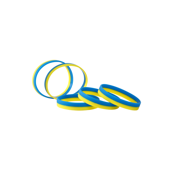Luxe siliconen armbanden vlag Oekraïne gestapeld