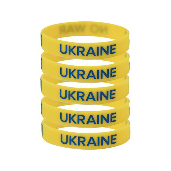 Budget siliconen polsbandjes "Ukraine No War" voorkant